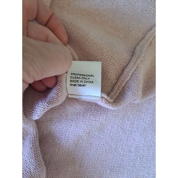 Belle Fare Pink Knit Poncho Fox Fur Collar & Cuffs Wool Blend Womens OS Luxury - Picture 7 of 11